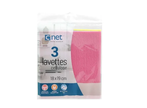 3 Lavettes Cellulose 18X19Cm