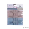 24 Pinces A Linge Grege Et Bleu 7Cm