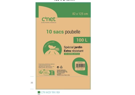 10 Sacs Poubelle 100L Jardin Avec Liens