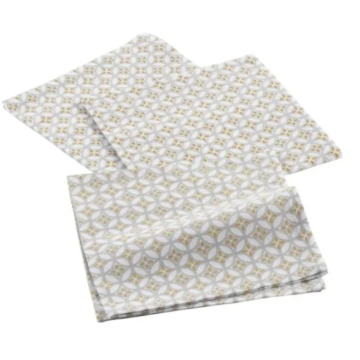 maxibazar 3 Serviettes De Table 40X40 Cm Coton Imprime Azelia