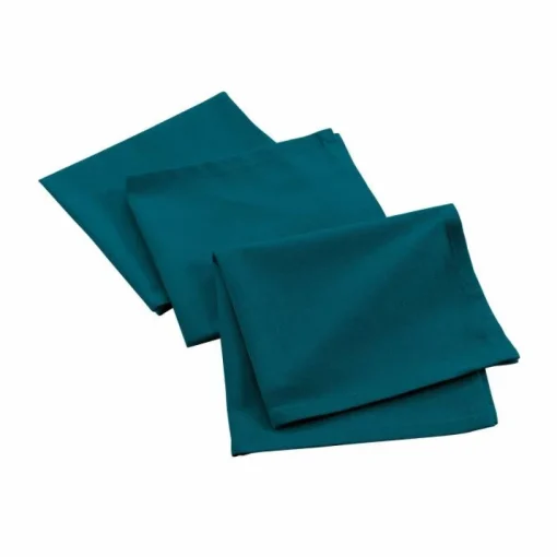 maxibazar 3 Serviettes De Table 40X40Cm Recycle Uni Bleu Canard