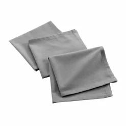 maxibazar 3 Serviettes De Table 40X40Cm Recycle Uni Gris Chine