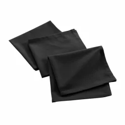 maxibazar 3 Serviettes De Table 40X40Cm Recycle Uni Noir