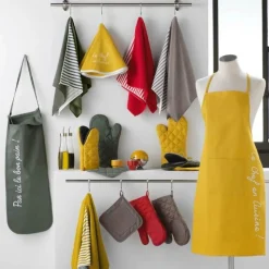 maxibazar 3 Torchons 40X40 Cm Microfibre Cuistot Jaune