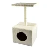 Arbre A Chat Avec Niche 58Cm Ecru
