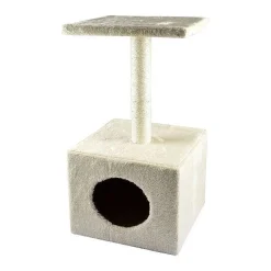Arbre A Chat Avec Niche 58Cm Ecru