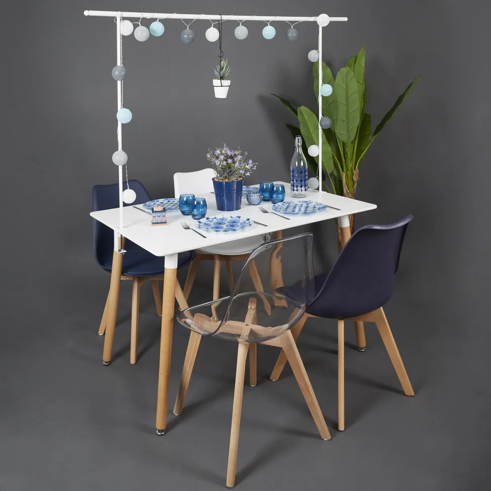maxibazar Barre Deco De Table Ajustable Blanc