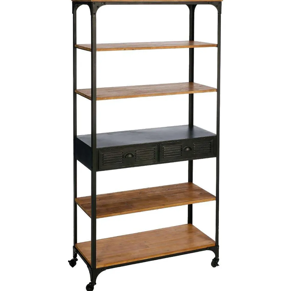 Bibliotheque 4 Étagères 2 Tiroirs Cierna