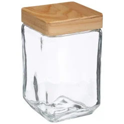 Bocal Carre Verre Et Pin 1.7L