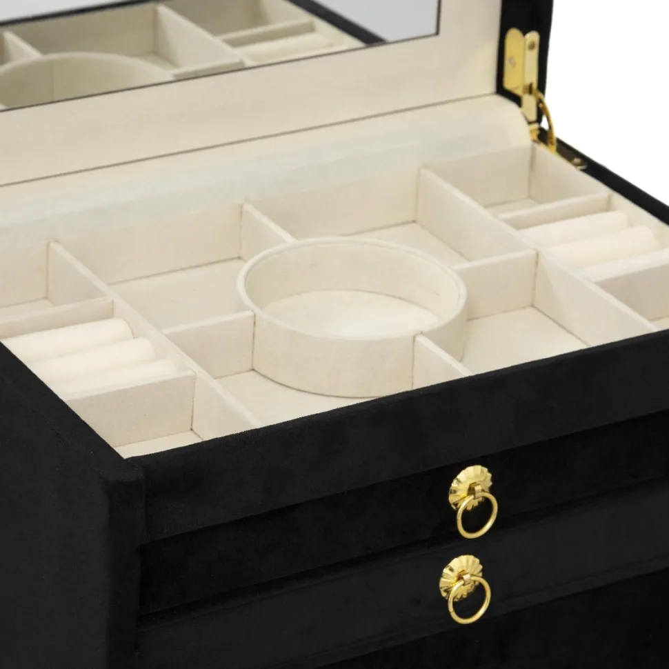 maxibazar Boite Bijoux Velours Night Noir