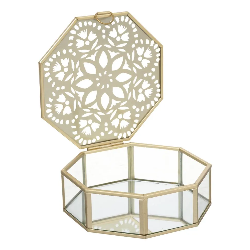 maxibazar Boite Bijoux Verre Night Dore