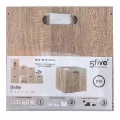 Boite De Rangement Bois Naturel 31X31Cm
