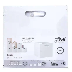 Boite De Rangement 31X31Cm Bois Blanc
