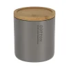 Boîte A Coton Polyresine Couvercle Bambou Gris Bambou