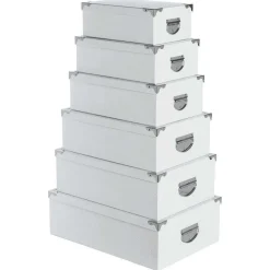 Boîte Coins Metal Blanc 32X21.5X11.8 Cm