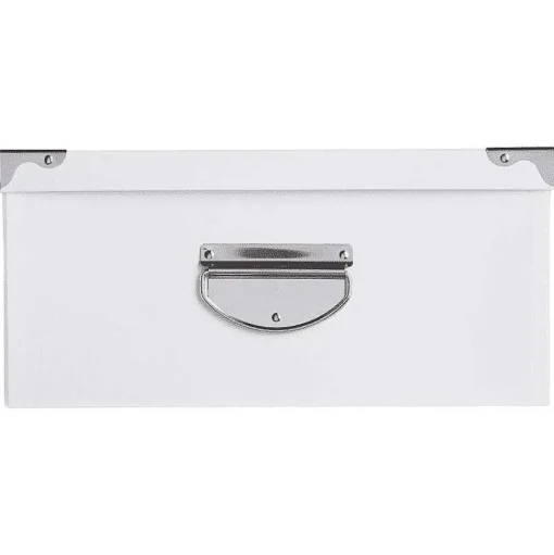 Boîte Coins Metal Blanc 28X19.5X10.8Cm
