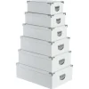 Boîte Coins Metal Blanc 36X24.5X12.5 Cm