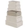 Boîte Coins Metal Croco Gris Ou Taupe 44X31X15Cm