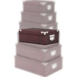 Boîte Coins Metal Croco Noir Ou Gris 48X33.5X16Cm