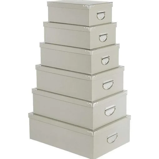 Boîte Coins Metal Gris 36X24.5X12.5 Cm