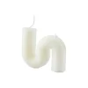 maxibazar Bougie Forme Vague 9.5X2.2X8Cm Blanc