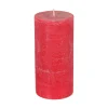 Atmosphera Bougie Ronde Rustic Rouge 7X14Cm