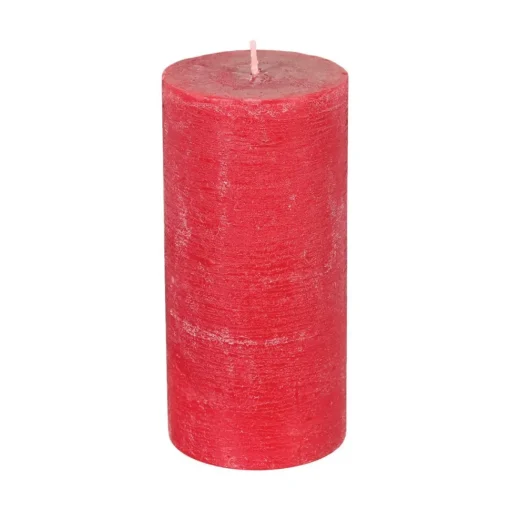 Atmosphera Bougie Ronde Rustic Rouge 7X14Cm