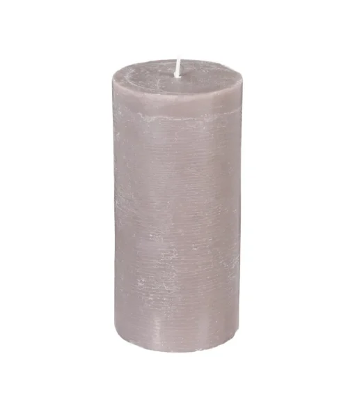 Atmosphera Bougie Ronde Rustic Taupe 7X14Cm