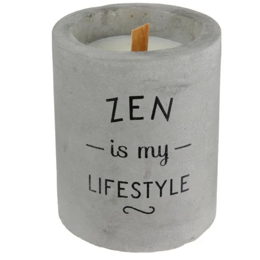 maxibazar Bougie Zen Ciment Meche Bois