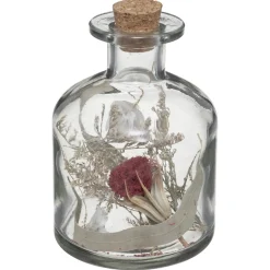 maxibazar Bouteille Verre Fleurs Sechees D.8X11Cm