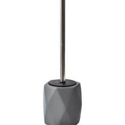Brosse Wc Gres Forme Losange Tige Acier Inoxydable Gris Fonc