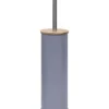 Brosse Wc Metal Couvercle Bambou Gris