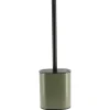 Brosse Wc Plate Silicone Et Support Metal Kaki Noir