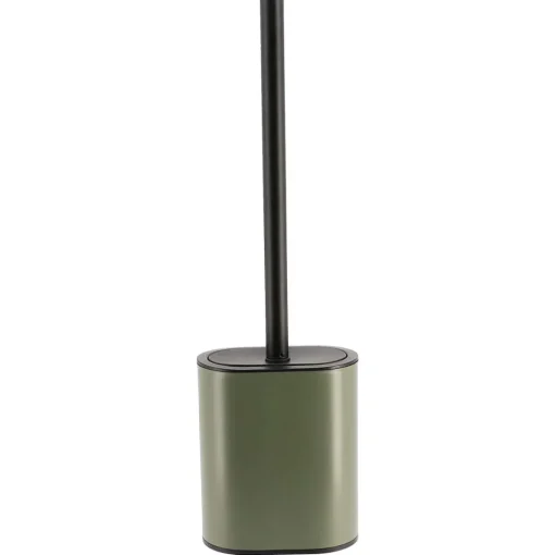 Brosse Wc Plate Silicone Et Support Metal Kaki Noir