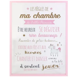 maxibazar Cadre Les Regles De La Chambre Fille
