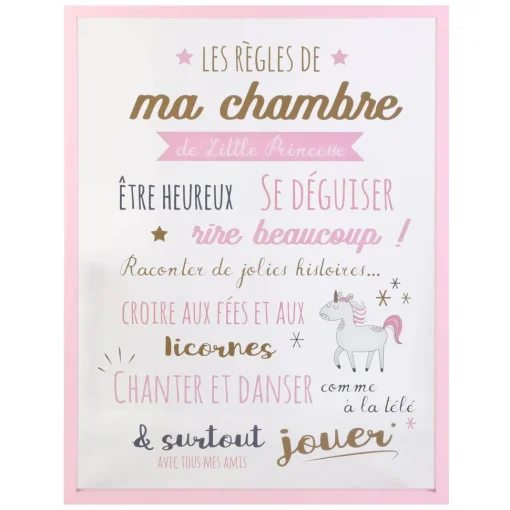 maxibazar Cadre Les Regles De La Chambre Fille