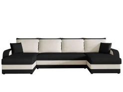 Canapé Kris Angle Panoramique Noir Blanc Casse