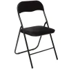 Chaise Pliante Velours Noir