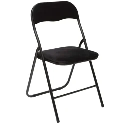 Chaise Pliante Velours Noir