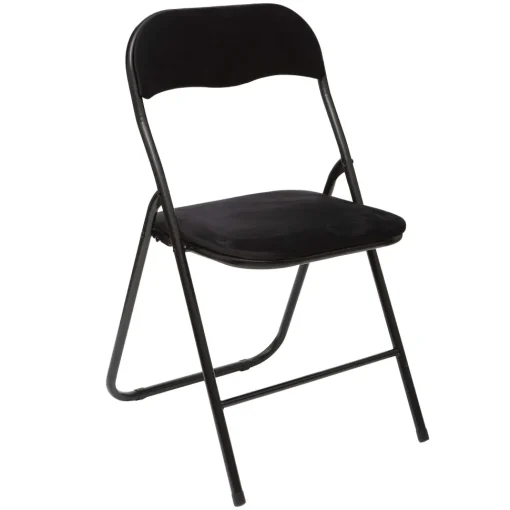 Chaise Pliante Velours Noir