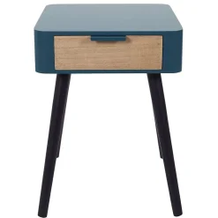 Chevet 1 Tiroir En Bois Bleu Canard