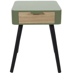 Chevet 1 Tiroir En Bois Vert Kaki