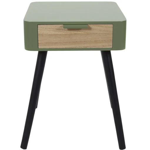 Chevet 1 Tiroir En Bois Vert Kaki