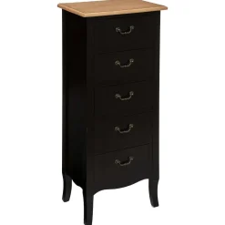 Chiffonnier 5 Tiroirs Noir Chrysa