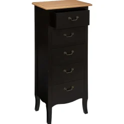 Chiffonnier 5 Tiroirs Noir Chrysa