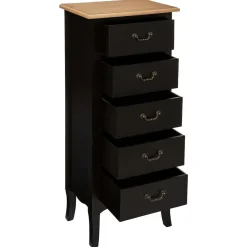 Chiffonnier 5 Tiroirs Noir Chrysa