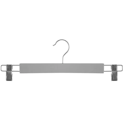 Cintre Bois Pince Metal Gris X2 Pièces