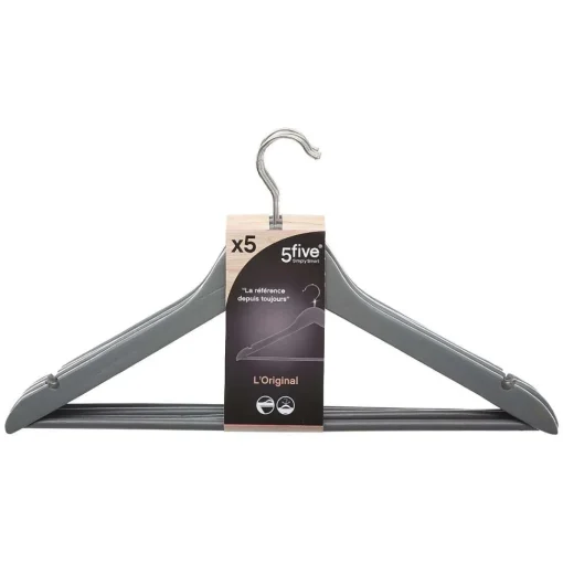 Cintre Bois X5 Gris
