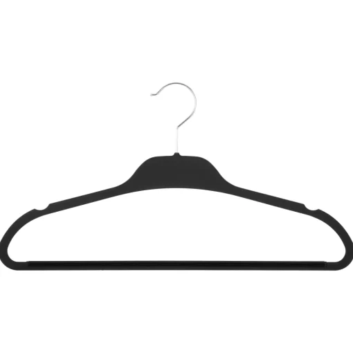 Cintre Plastique Rubber Noir X5 Pièces