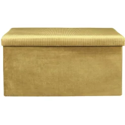 Coffre Banc Pliable Velours Cotele Giulia Jaune